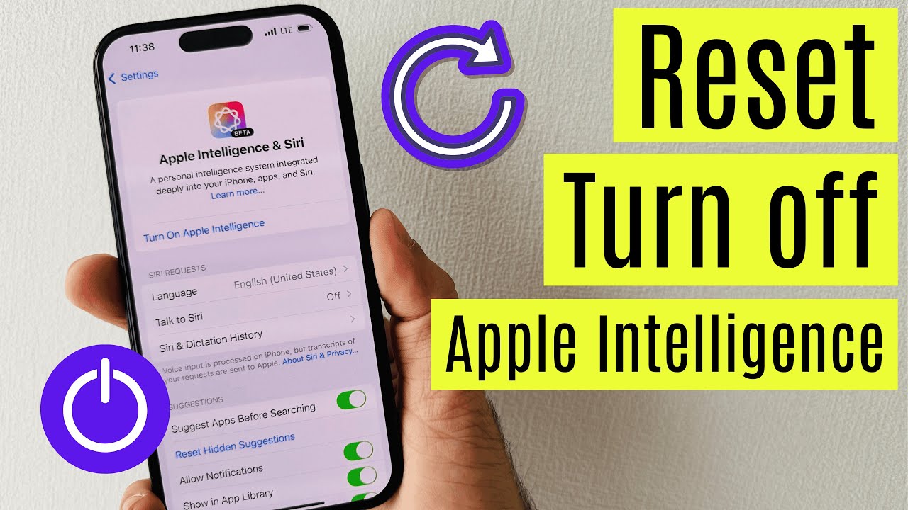 How to Reset or Turn off Apple Intelligence on iPhone (2026) iPhone 16 ...