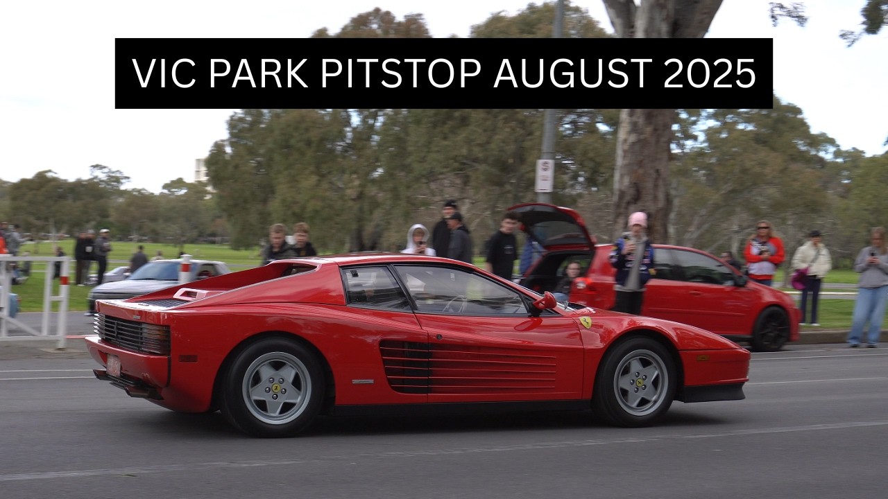 【4K】CARS LEAVING VIC PARK PITSTOP | August 2025 | Adelaide Cars and Coffee