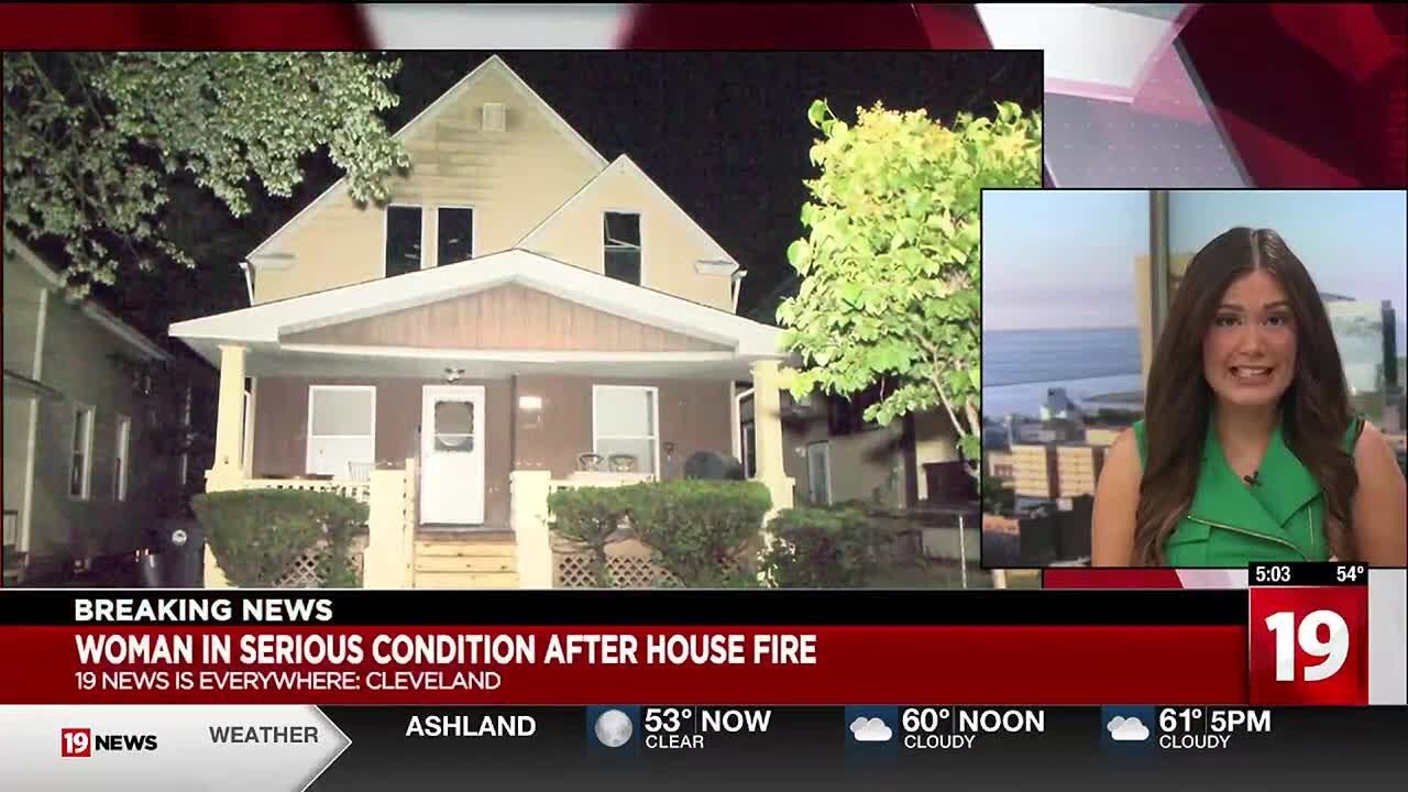 Woman injured in Cleveland house fire - YouTube