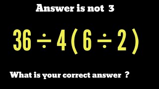 36÷4(6÷2) = Can You Solve This Simple Math Problem @educationalstream-z4h |Simplify Algebraic...