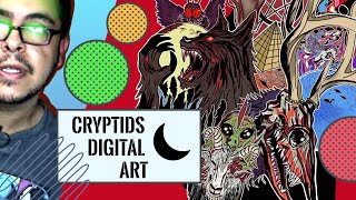 Cryptids Digital Art Time-Lapse: Procreate Projects (Mythical Creatures Speed-Art) #mythsandlegends