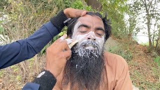 ​ASMR Outdoor Extreme Beard Shave &amp; Face Foam Massage 😴 Deep Sleep Triggers