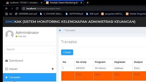 Sistem informasi Monitoring Kelengkapan administrasi keuangan PHP Mysql Source code