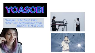Reaction to YOASOBI: 'Gunjoo' The First Take, 'Idol' live from ARENA TOUR 2023
