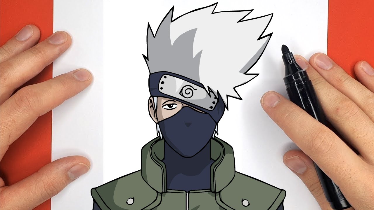 HOW TO DRAW KAKASHI FACE FROM NARUTO /// COMO DESENHAR O ROSTO DO KAKASHI 