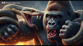 Gorilla Vs Giant Snake The Ultimate Ai Jungle Fight Cinematic Animal Battle 2025