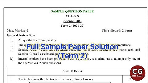 Science Class 10 Official Sample Paper Full Solution for Term 2 (2021-22)