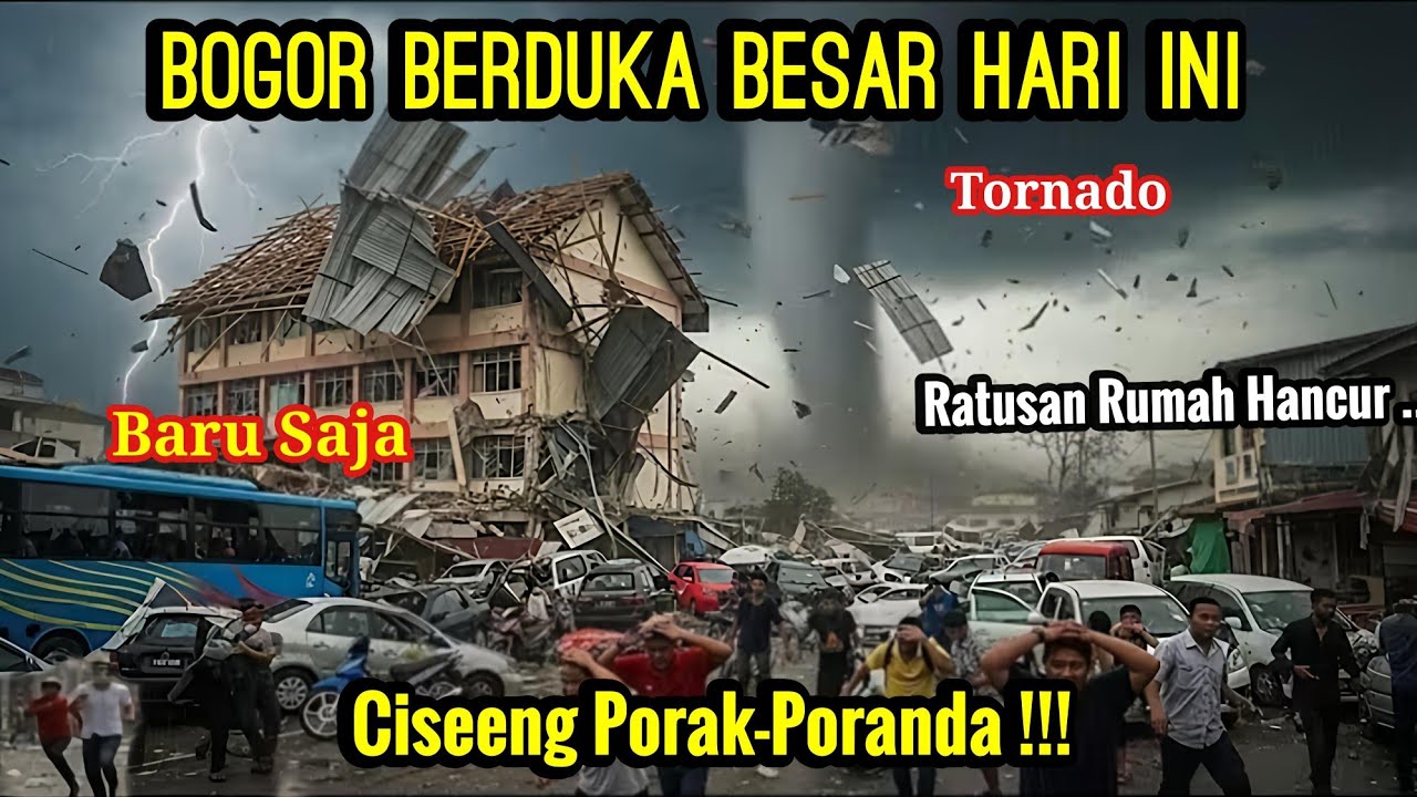 DETIK DETIK TORNADO DAHSYAT SAPU BOGOR HARI INI,SEMUA PADA AMBRUK,Hujan Badai Bogor Jabar
