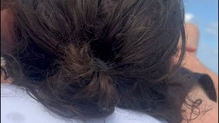 RELAXING HEAD AND SCALP MASSAGE ON THE BEACH #massage #asmr #relaxing #beach #shortsvideo #water