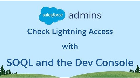 Check Lightning Access with SOQL and the Dev Console ⚡️🧐