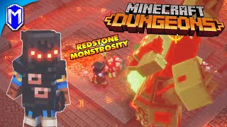 Fighting The Redstone Monstrosity, Boss Battle - Fiery Forge - MINECRAFT DUNGEONS - PC Gameplay