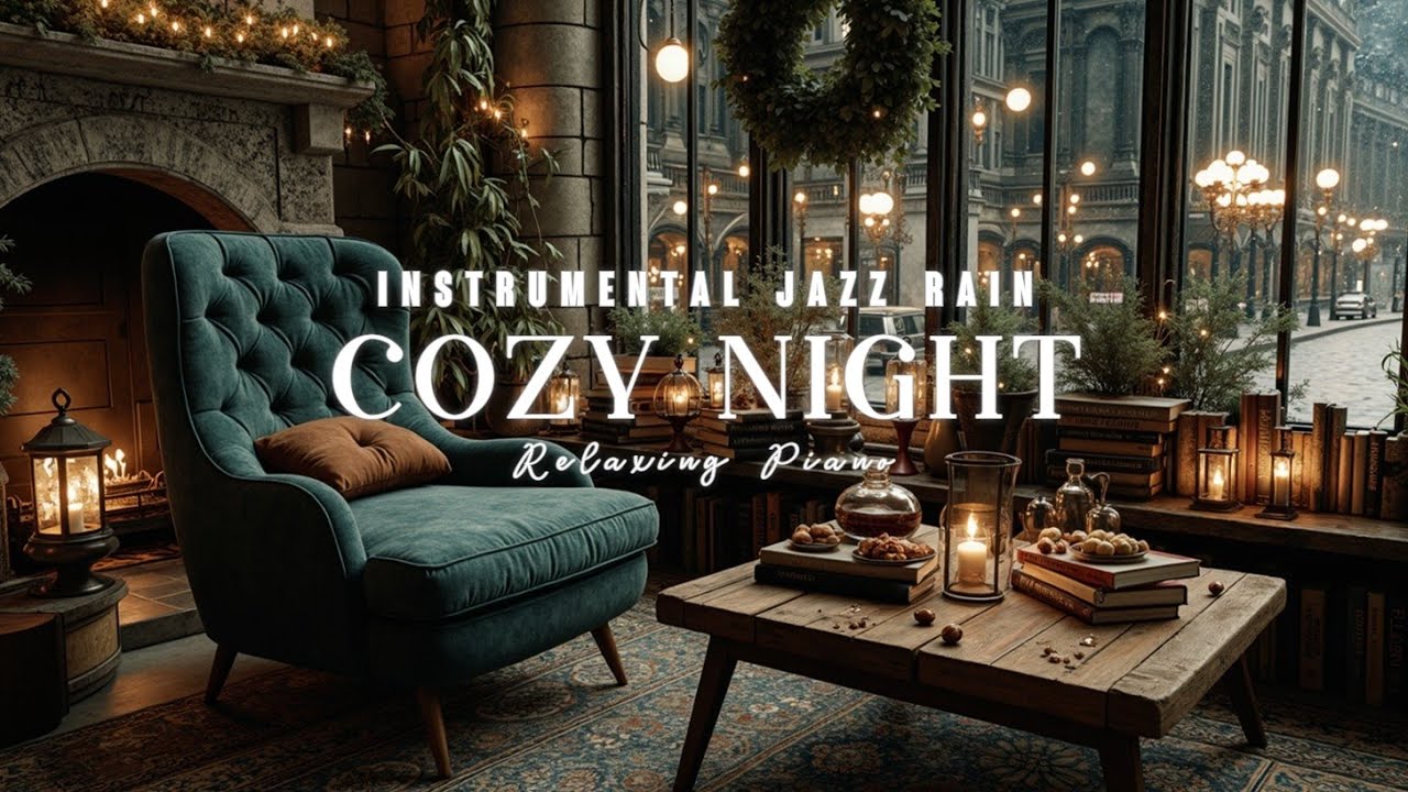 Cozy Night Jazz by Fireplace | Расслабляющий Джаз для Сна, Пиано ~ Амбиентные Вибрации