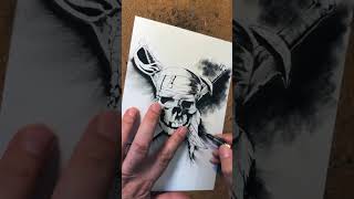 #118 Artist Gary Shipman Drawn Pirates of the Caribbean Skull and Cross Swords Art
