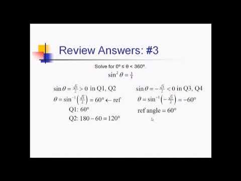 Review of Solving Trigonometric Equations and Simplifying Expressions ...