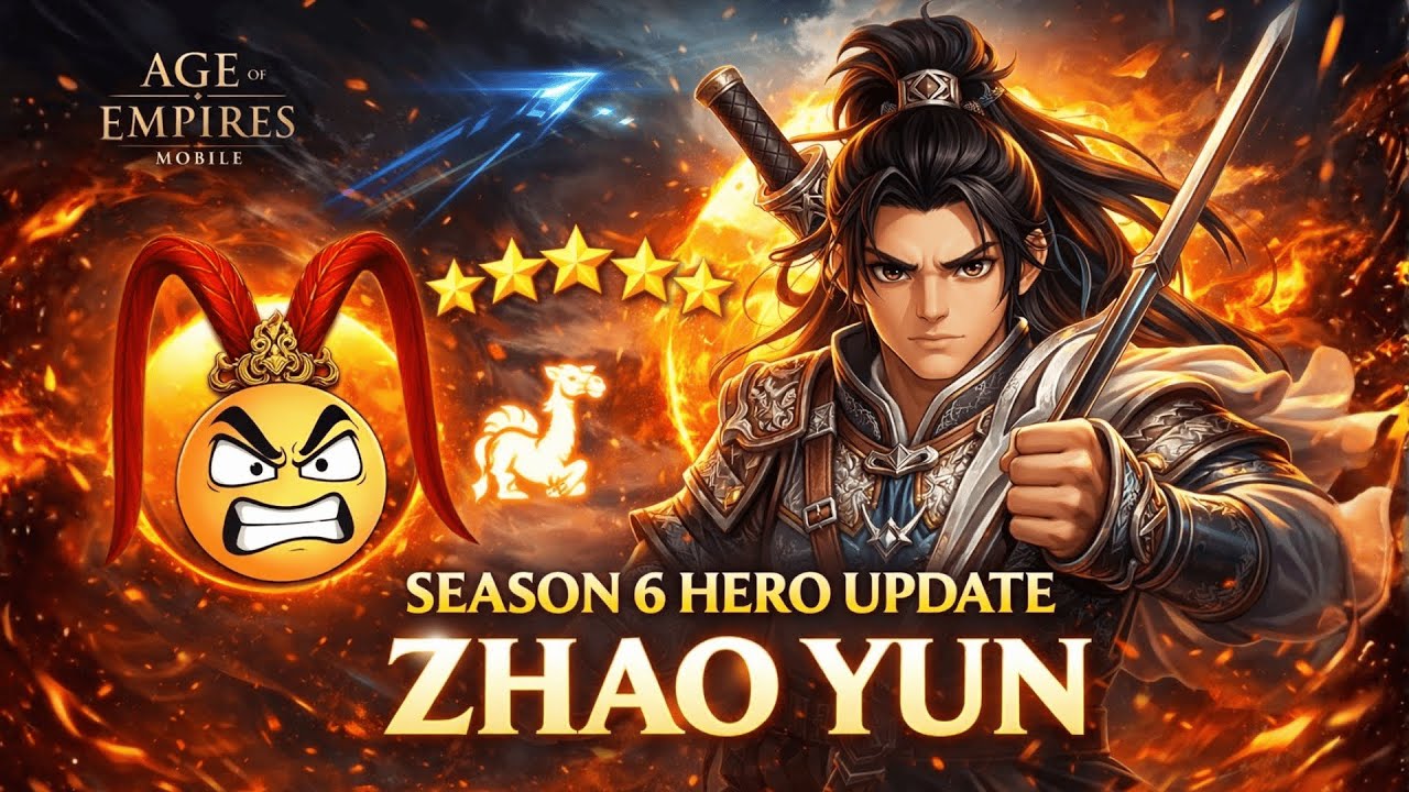 Zhao Yun en Season 6 🔥 ¿MEJOR comandante? | Age of Empires Mobile Actualización de Héroes