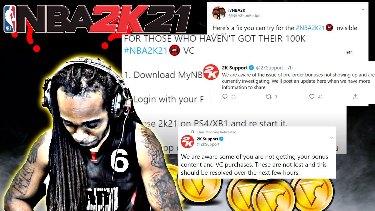 Nba 2k21 Missing 100k Vc Invisible Player Fixes Recovery Method You Can Try Youtube - i bought robux and didnt get bc bonus
