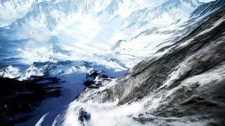 Beautiful Aerial Flight Over Snowy Mountain Stock Motion Graphics