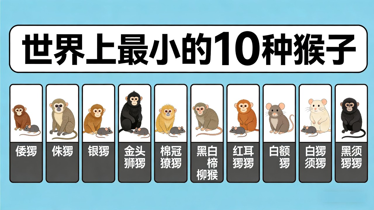 世界上最小的10种猴子，比老鼠还小！
