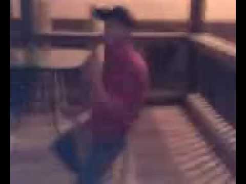 Funny white boy riding bar stool