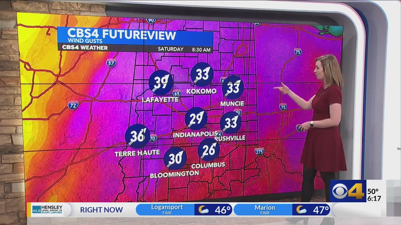 Windy and mild Friday; timing rain Saturday - YouTube