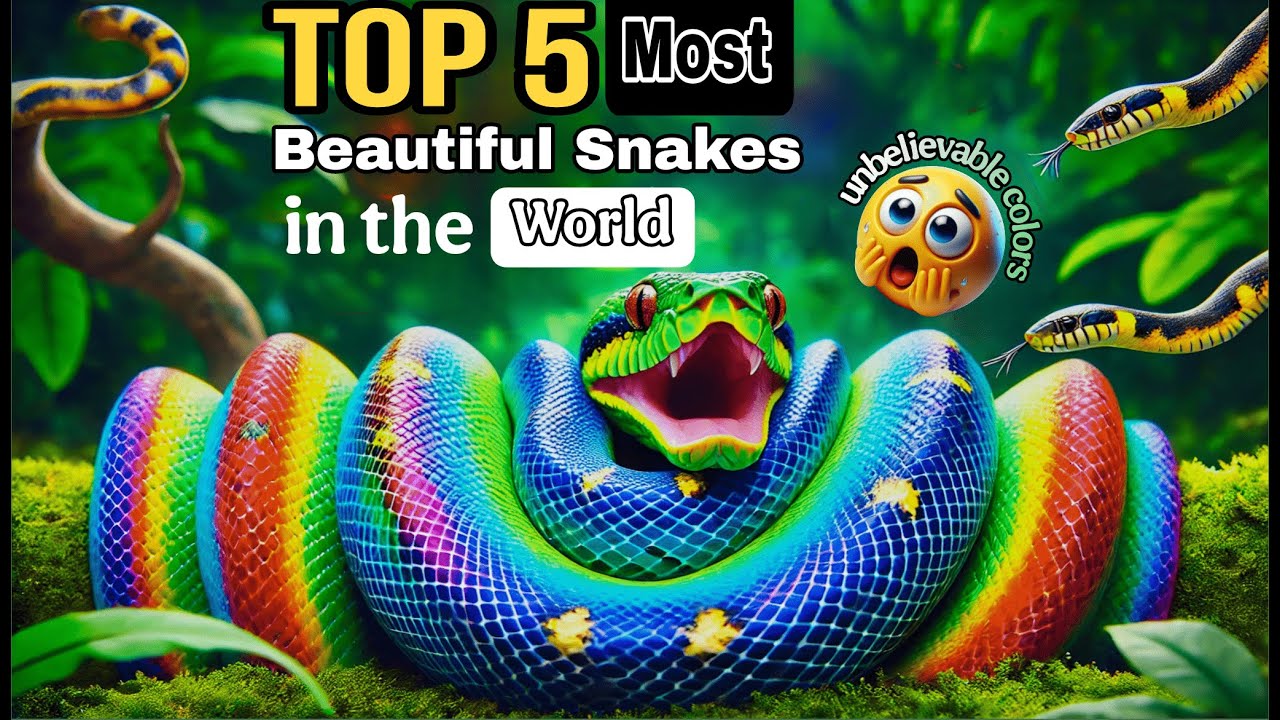 Top 5 Most Beautiful Snakes in the World  Colorful & Rare Snakes Documentary