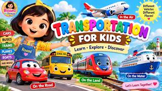Transportation for Kids 🚗🚌✈️ | Learn Vehicles & Types of Transport | English Learning for Kids