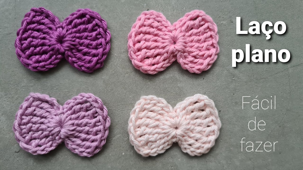 Laço plano de crochê - AULA FÁCIL