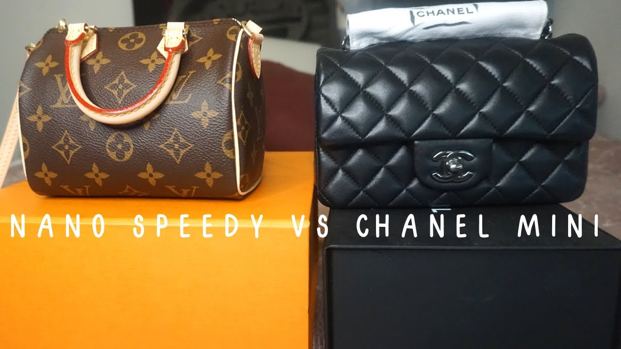 LOUIS VUITTON NANO SPEEDY VS CHANEL MINI RECTANGULAR