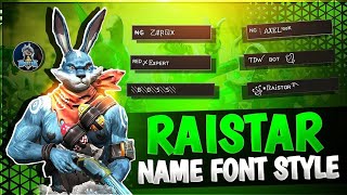 Free Fire Stylish Name Design Like #raistar  ⭐ || @RaiStar Style Nickname Tutorial 2026