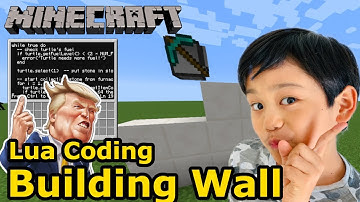 Minecraft Coding (7) Automatically Building Wall using Lua Programming