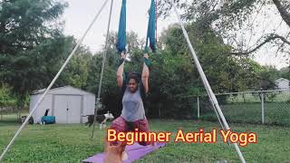 Elevate Your Practice: Pivate Aerial Yoga Classes at home for small groups of 6 with 3 hammocks.