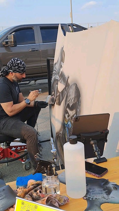 airbrushing car bonnet |airbrush painting |
