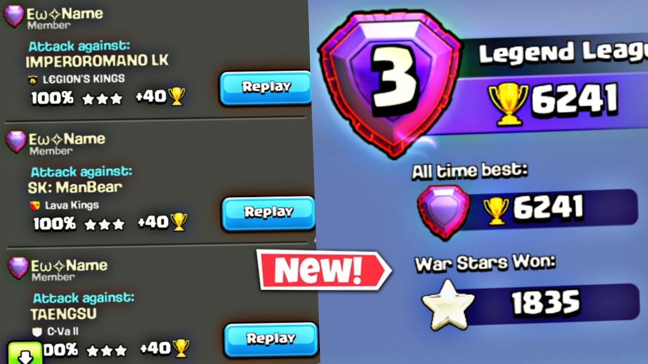 Top Rank Player 3 Star All Top Th16 Legend Base | COC Th16 Super Bowler ...