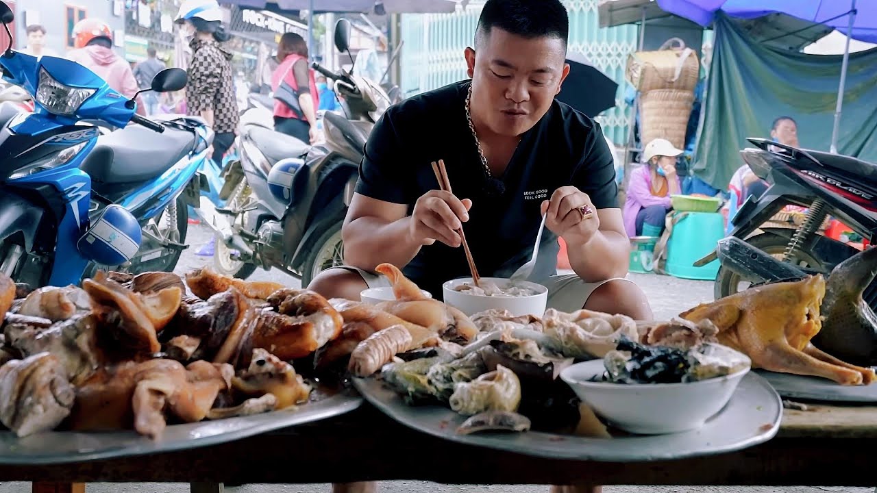 Насладитесь восхитительным завтраком с разнообразными блюдами на рынке Bac Ha | Хайлендская кухня...