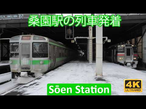 JR Hokkaido Suburban Trains at Sōen 桑園駅に発着するJR北海道の近郊型列車 [4K]