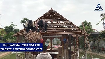 THI CÔNG MÁI RƠM NHÂN TẠO tại Đông Anh - Hà Nội | Chòi lục giác đẹp 2024