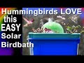 How To Make Endless Water HUMMINGBIRD Bird Bath BALL🐦 SHOE BOX Attracts BIRDS Solar Powered Fountain