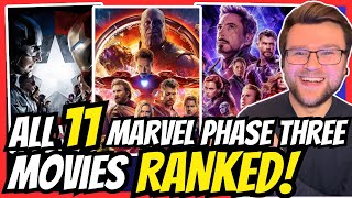 All 11 MCU PHASE 3 Movies RANKED From the Worst to the Best!