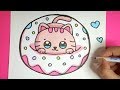 Kawaii baby katze in einem donut malen  kawaii bilder