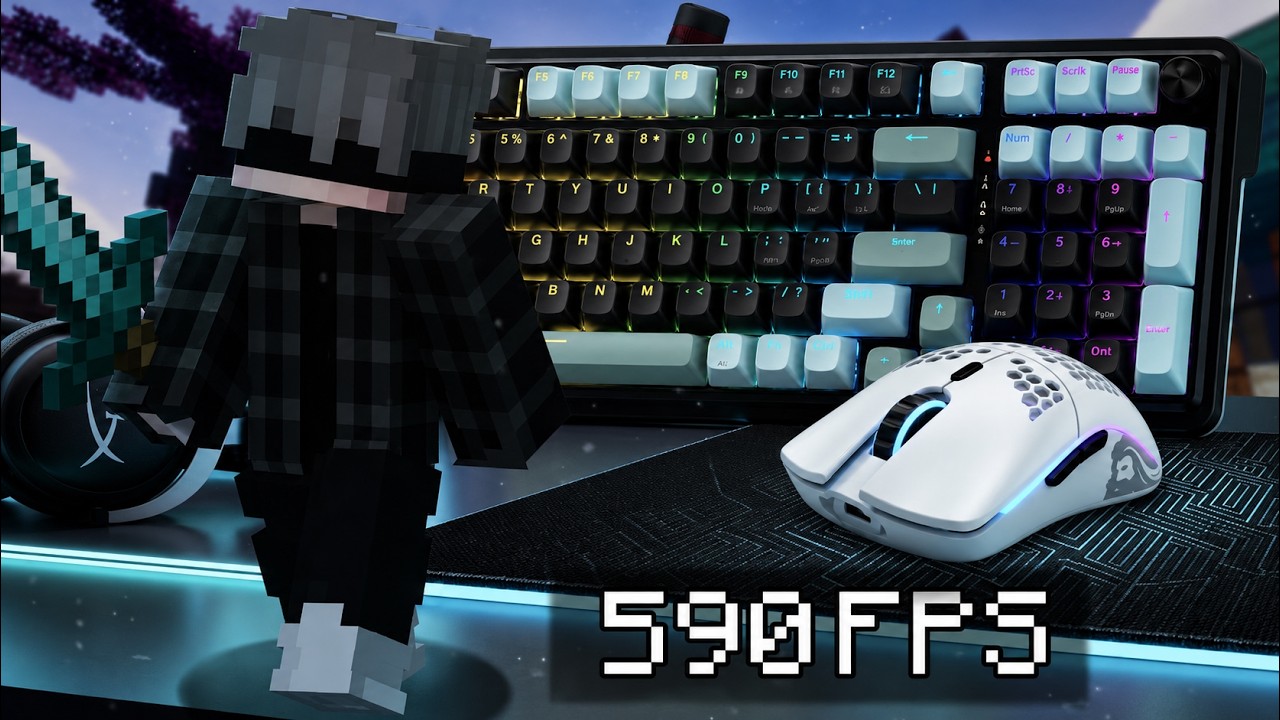 Relaxing Minecraft Gameplay l 590 FPS & Keyboard ASMR 🎧🖥️