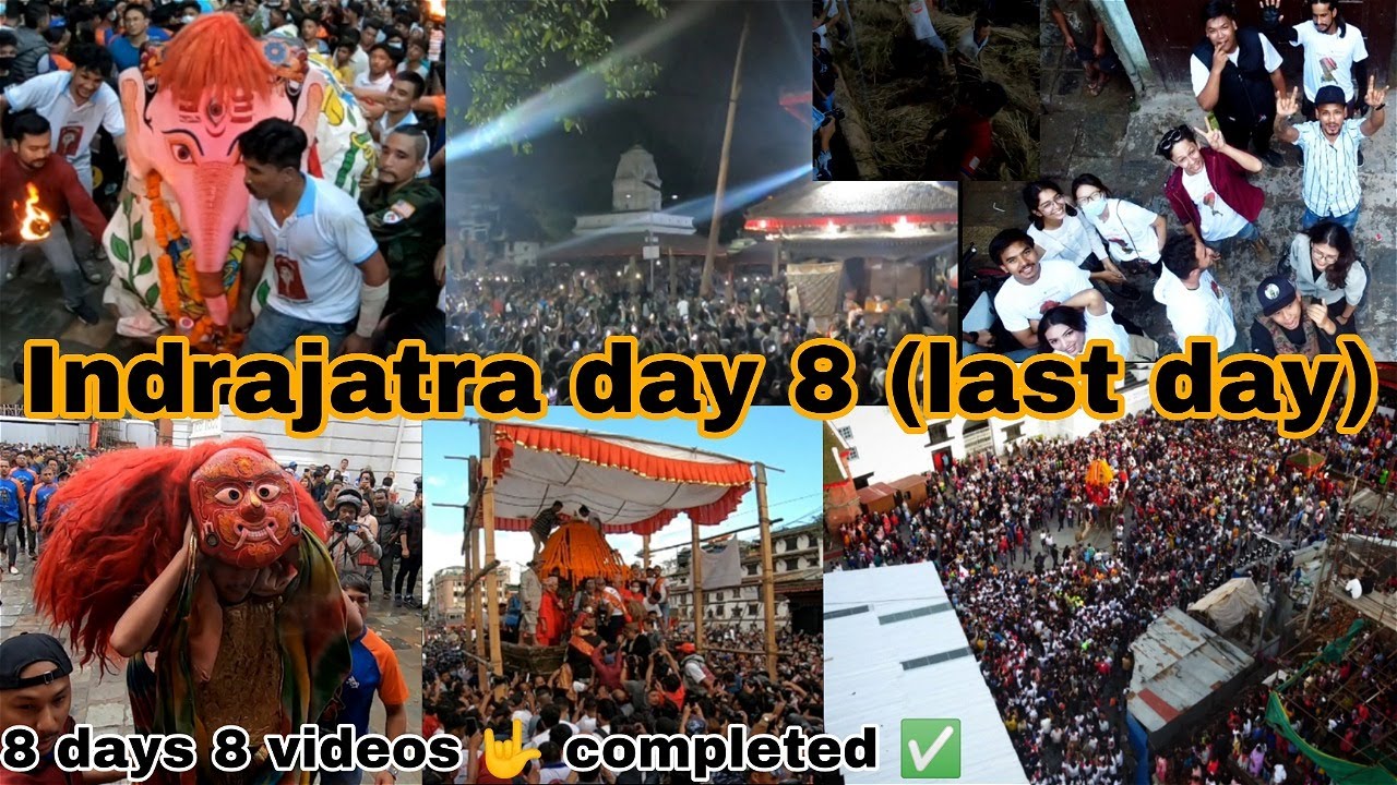 Day 8 INDRAJATRA 2079🥰✌️//DRONE SHOTS//YONSHI PAILAI DHALYO🪵🇳🇵//LAST DAY//chuliya_fam💗//