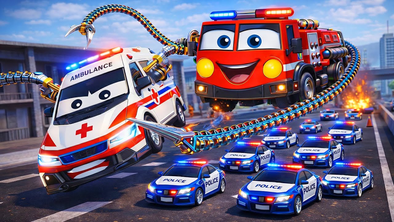 Tunnel Collapse!! 🚧😱 | Police Car & Friends Rescue Cars Cartoon