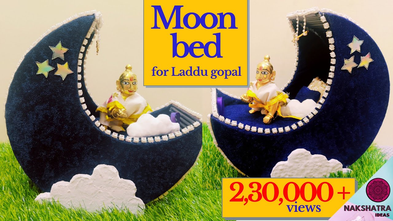 Unique Moon bed for Laddu Gopal Miniature Moon Bed Bed for Bal Gopal Easy summer Bed YouTube
