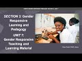 Section .3 / Unit 7: Gender Responsive Teaching and Learning Materials