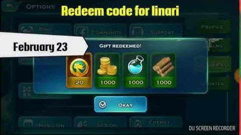Redeem code for linari Art of conquest February 23