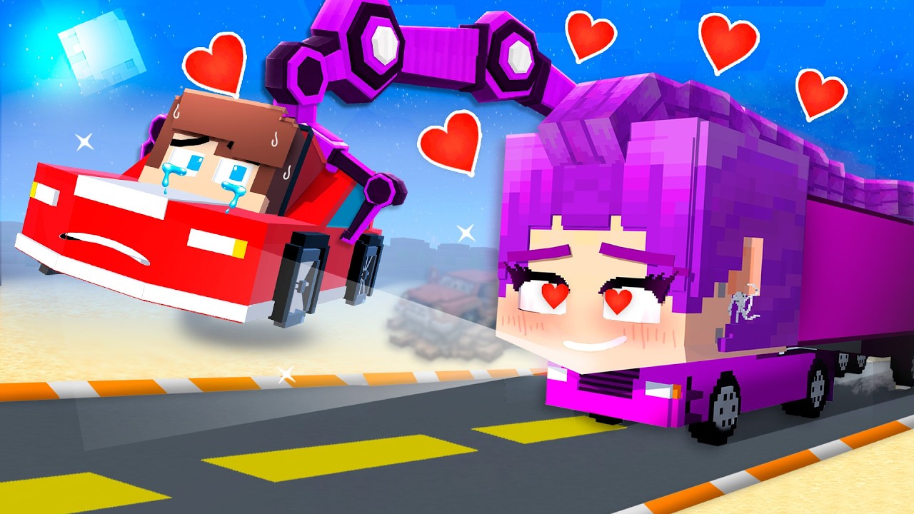 JJ CAR vs RUMI TRUCK LOVE CURSE Challenge : KPOP DEMON HUNTERS vs MAIZEN Minecraft Animation