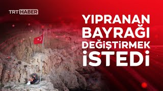 Bayrak Sevgisiyle Çıktığı Kayalıklarda Mahsur Kaldı