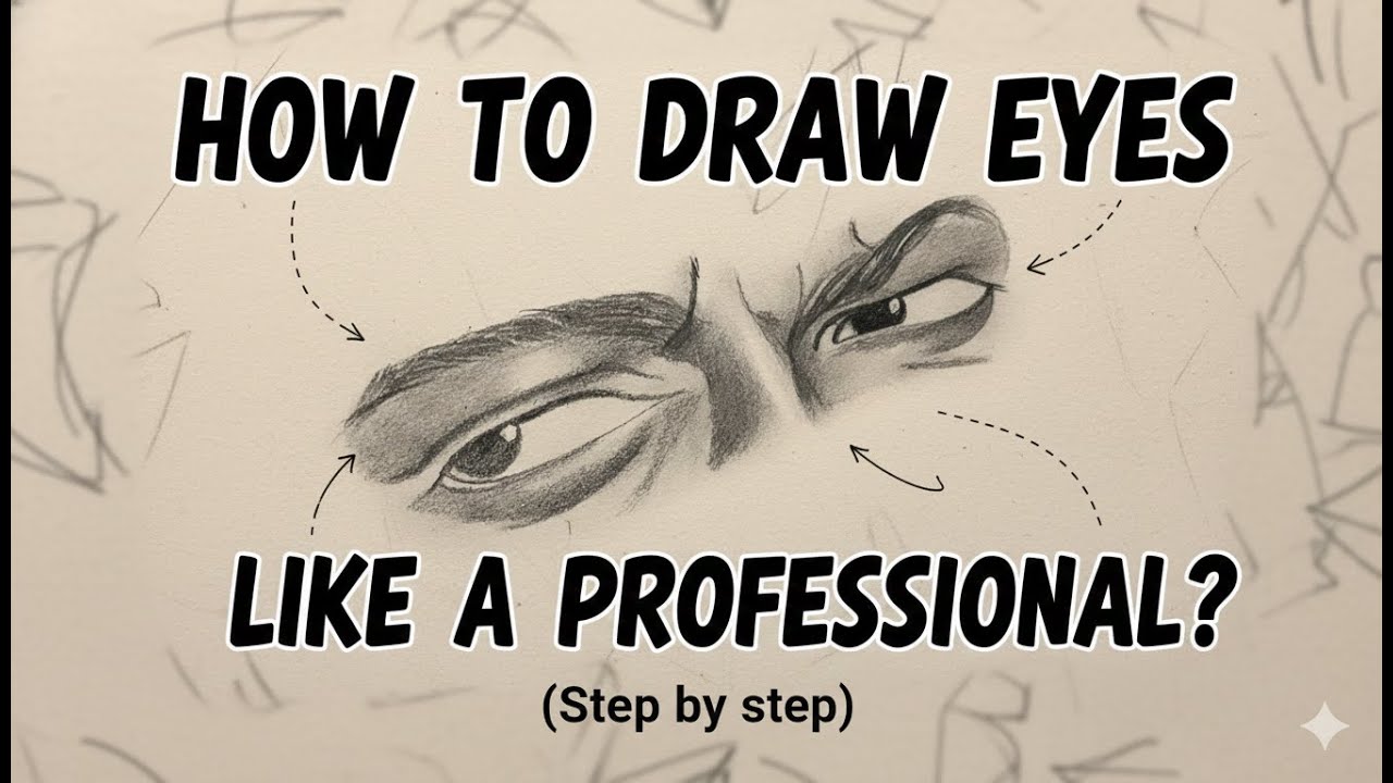 How to draw eyes ? Step by step tutorial for Beginners. 