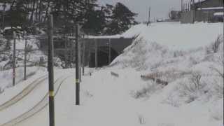 雪國モーニング 20120129 信越本線上り 寝台特急日本海(4002レ).wmv