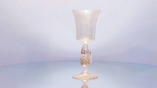 Murano Glass decorative goblet swan gold - MASACCIO | YOURMURANO.COM